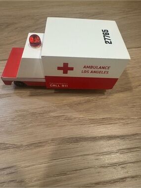 Candylab Los Angeles Red & White Ambulance Toy Truck